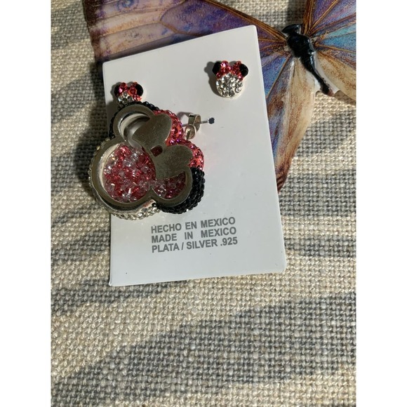 Minnie Mouse Charm and Earrings Set Sterling Silver - Picture 3 of 3